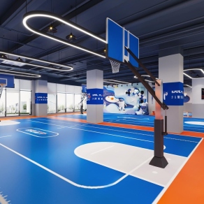 现代篮球场3D模型下载